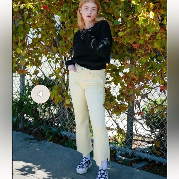 Etica Denim - ÉTICA MICKI CROP FLARE JEAN - MELLOW YELLOW NWOT Size 30